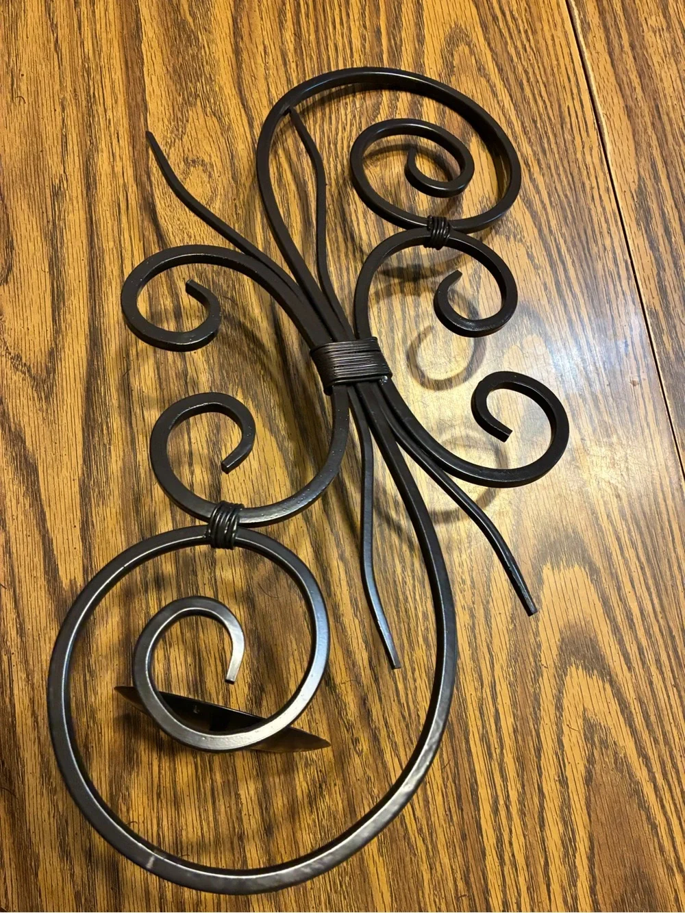 Decorative Brown Metal Scroll Wall Sconce